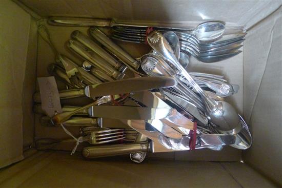 French plated part canteen of flatware